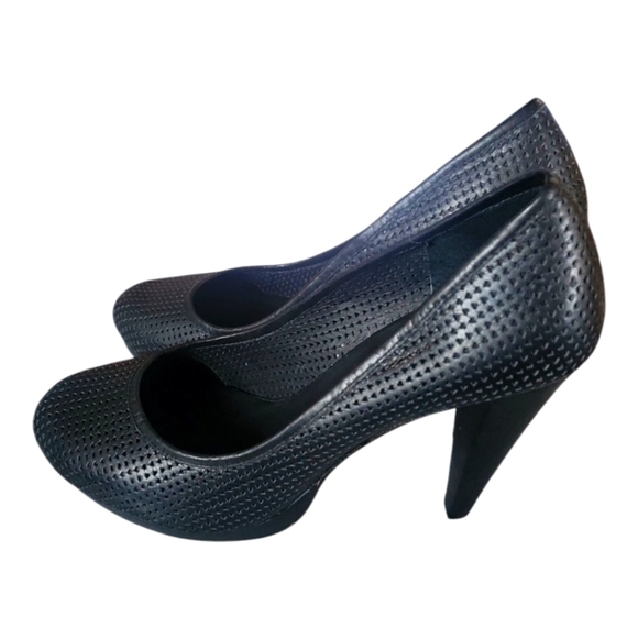 Rebecca Minkoff Women's Leather Laser Cut Platform Stilleto Pumps Sz 10.5 - Picture 8 of 10